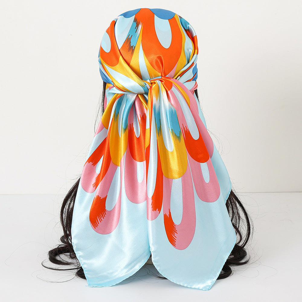 Classic Satin Women's Shawl Headscarf and Scarf