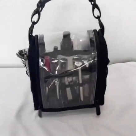 New Transparent PVC Double-layer Cosmetic Bag for Easy Storage