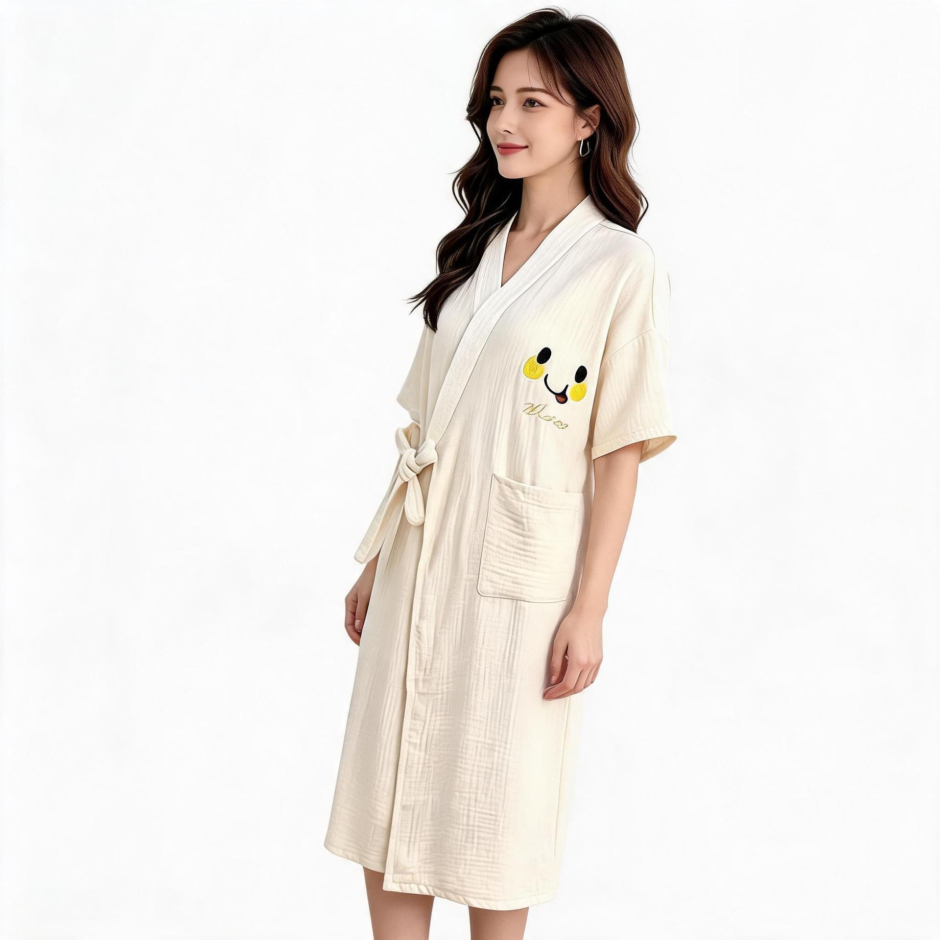 Cotton Bath Skirt Cartoon-themed Wearable Soft Bathrobe