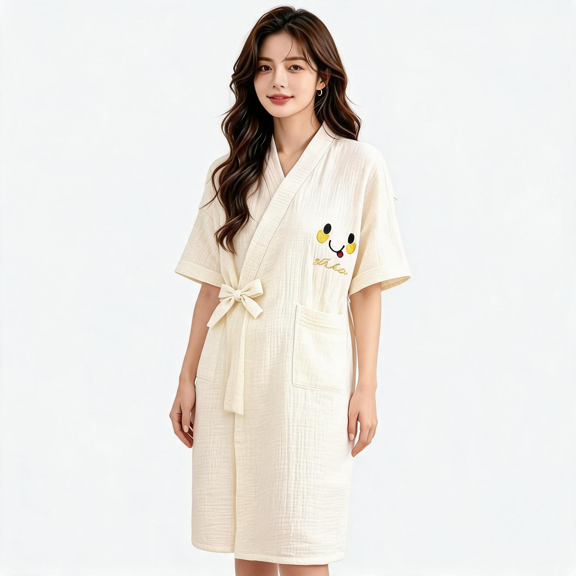 Cotton Bath Skirt Cartoon-themed Wearable Soft Bathrobe