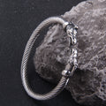 Fashionable Double-Snake-Head Stainless Steel Bracelet