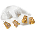 Womens Stylish C-shaped Spherical Titanium Steel Earrings