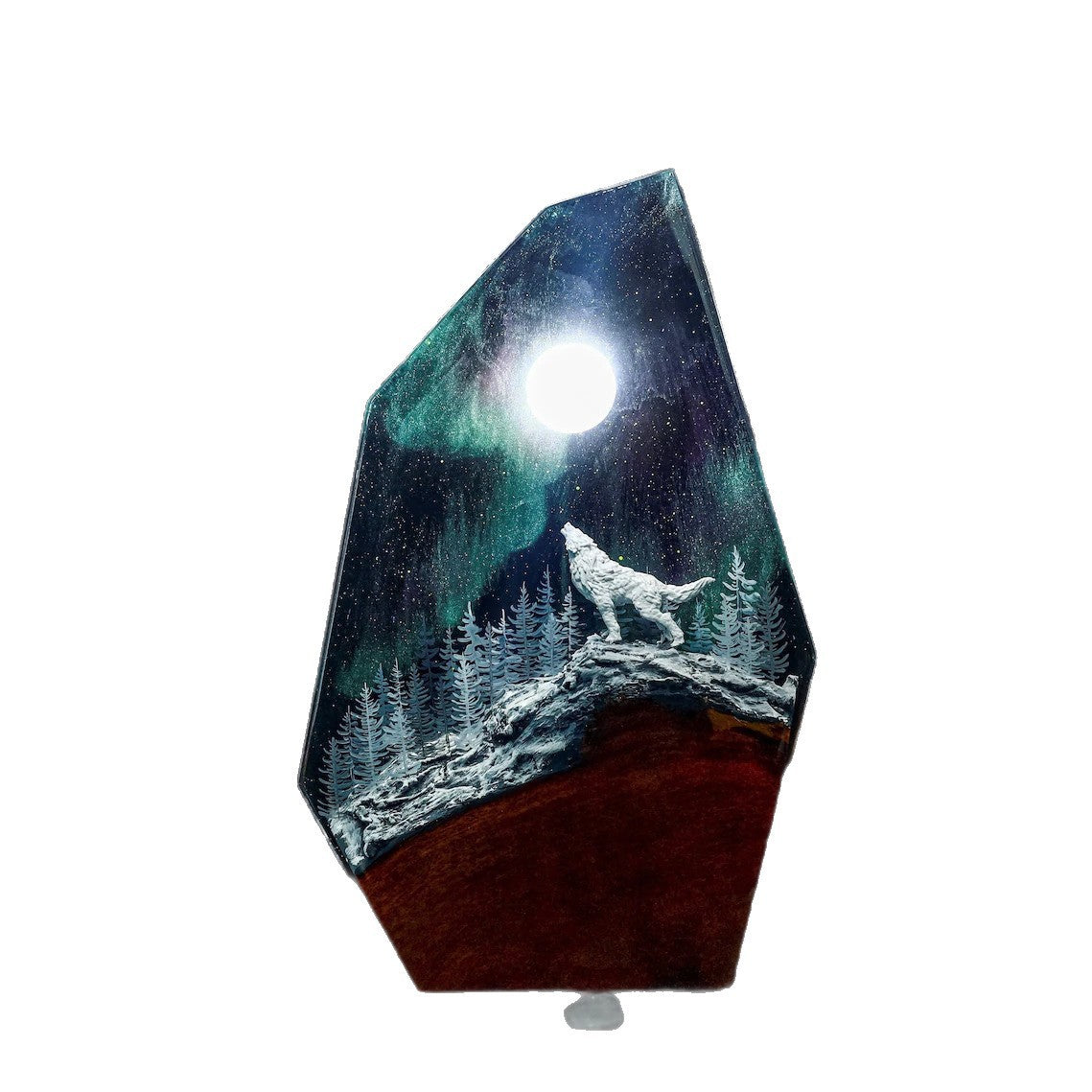 Northern Lights Snow Wolf Lamp - Creative Mood Lamp Design