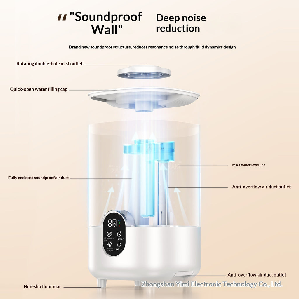 Household Dual-Spray Timed Humidifier for Optimal Comfort
