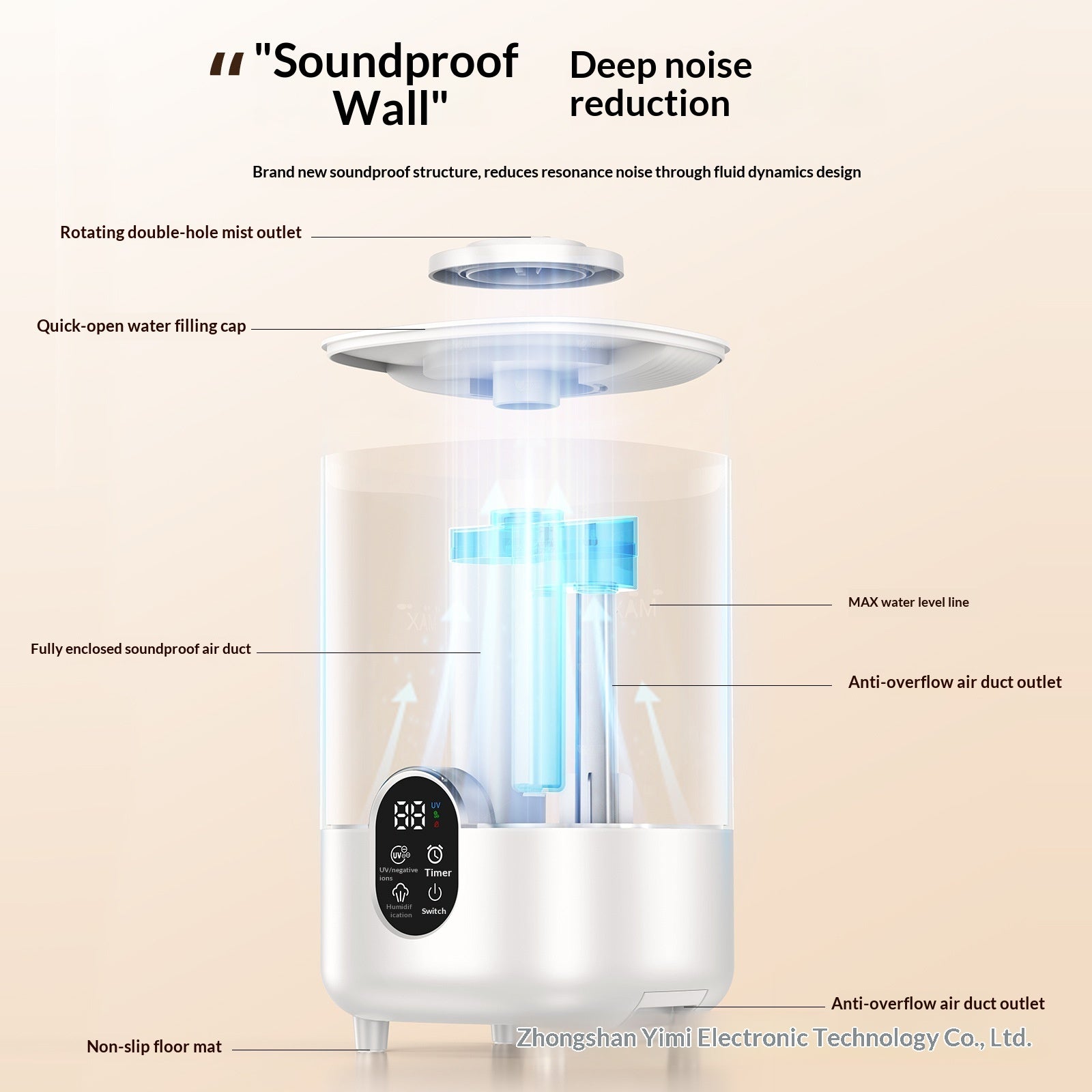 Household Dual-Spray Timed Humidifier for Optimal Comfort