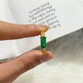 Natural Hetian Jade Cabochon Vintage End Design Ring