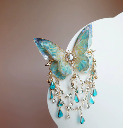 New Chinese Style Butterfly Hair Clip with Antique Tassel