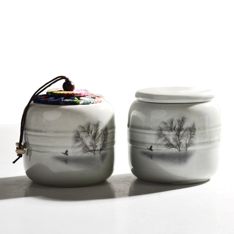 Vintage Chinese Medicine Pill Incense Holder - Ceramic Jar