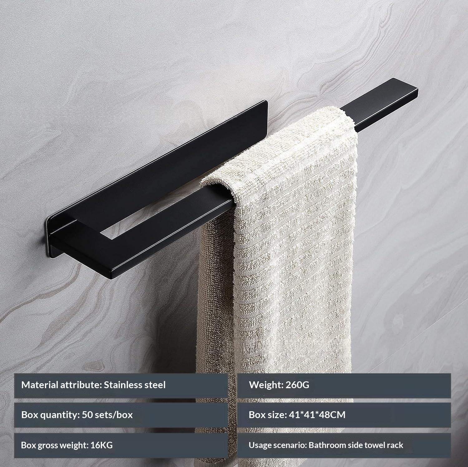 Single Pole Non Perforated Stainless Steel Towel Pole