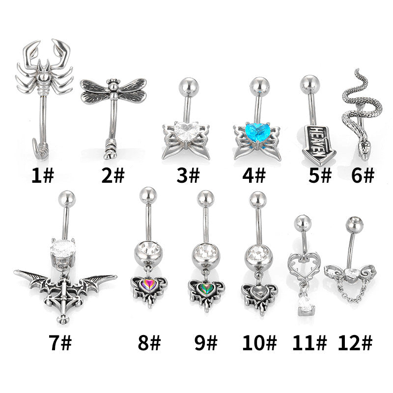 Jewelry Dragonfly Snake Scorpion Belly Button Stud