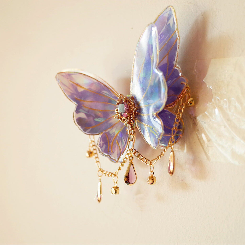 Retro Tassel-Decorated Purple Butterfly Hair Clip