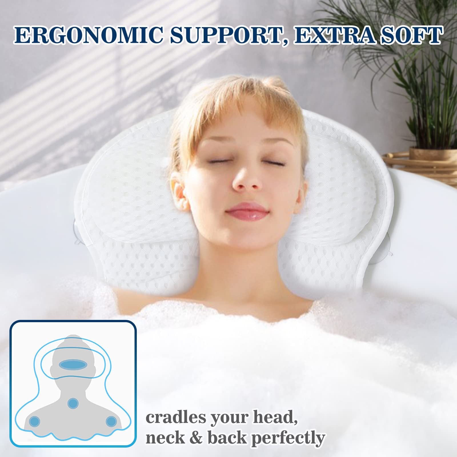 Butterfly Suction-cup Bath Basin Pillow for Relaxation