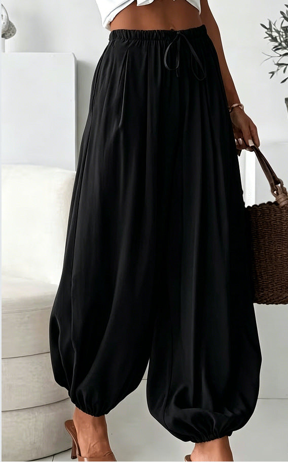 Womens Summer Elastic-Waist Ankle-Length Pants - Trendy Comfort