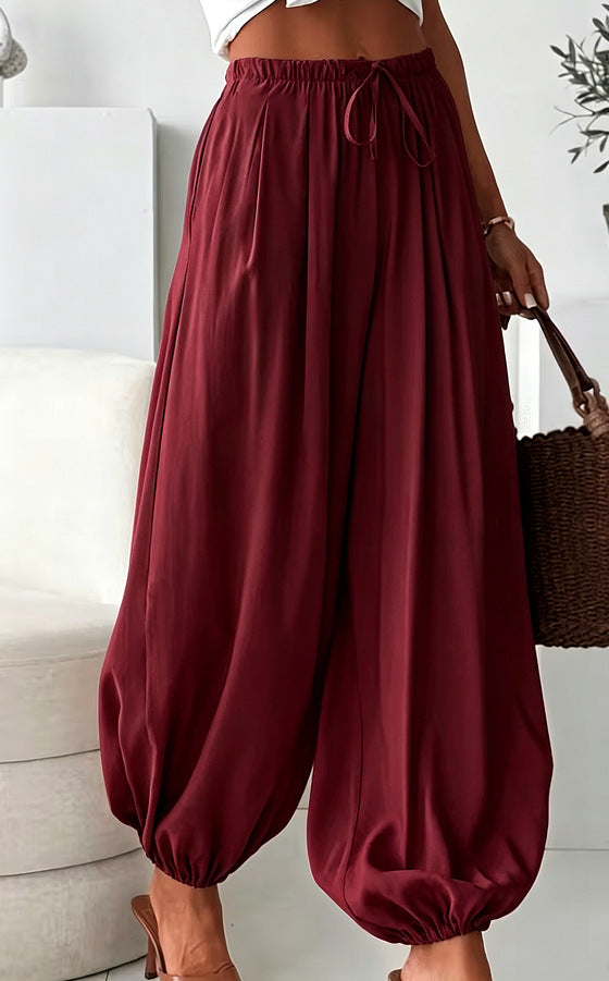 Womens Summer Elastic-Waist Ankle-Length Pants - Trendy Comfort