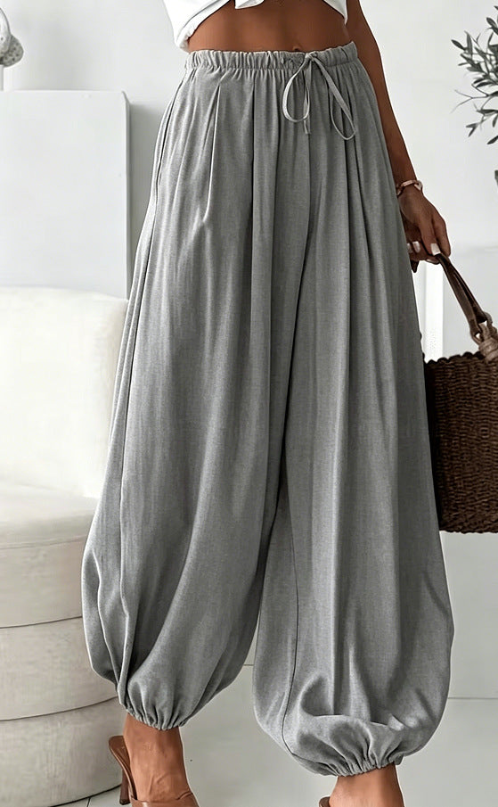 Womens Summer Elastic-Waist Ankle-Length Pants - Trendy Comfort
