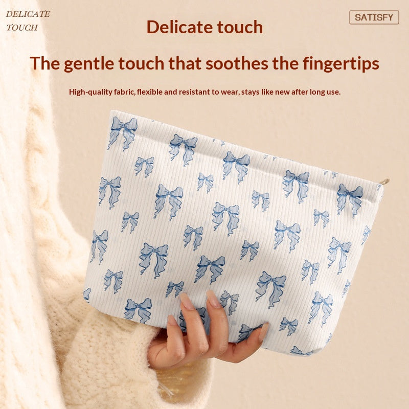 Stylish New Corduroy Clutch Cosmetic Bag for Women