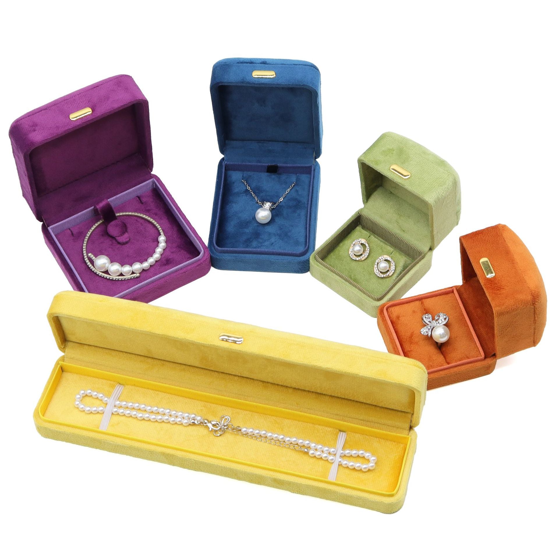 High-end Velvet Jewelry Box for Elegant Necklace Storage