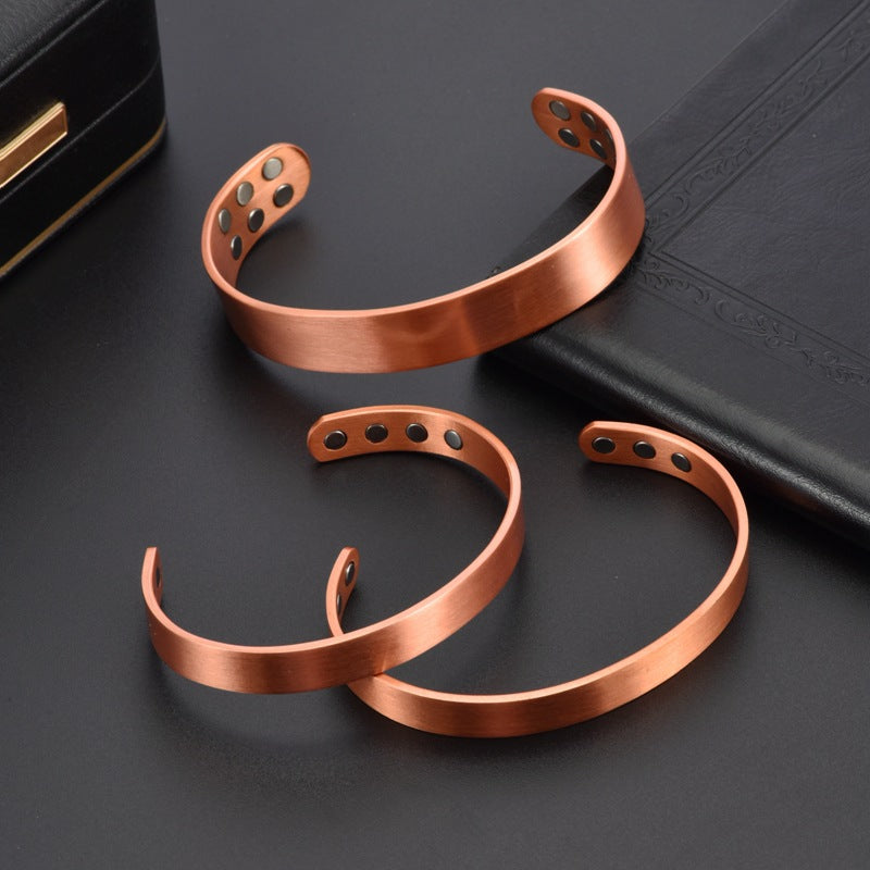 Red Copper Magnet Bracelet & Ring Set - Stylish Energy Jewelry