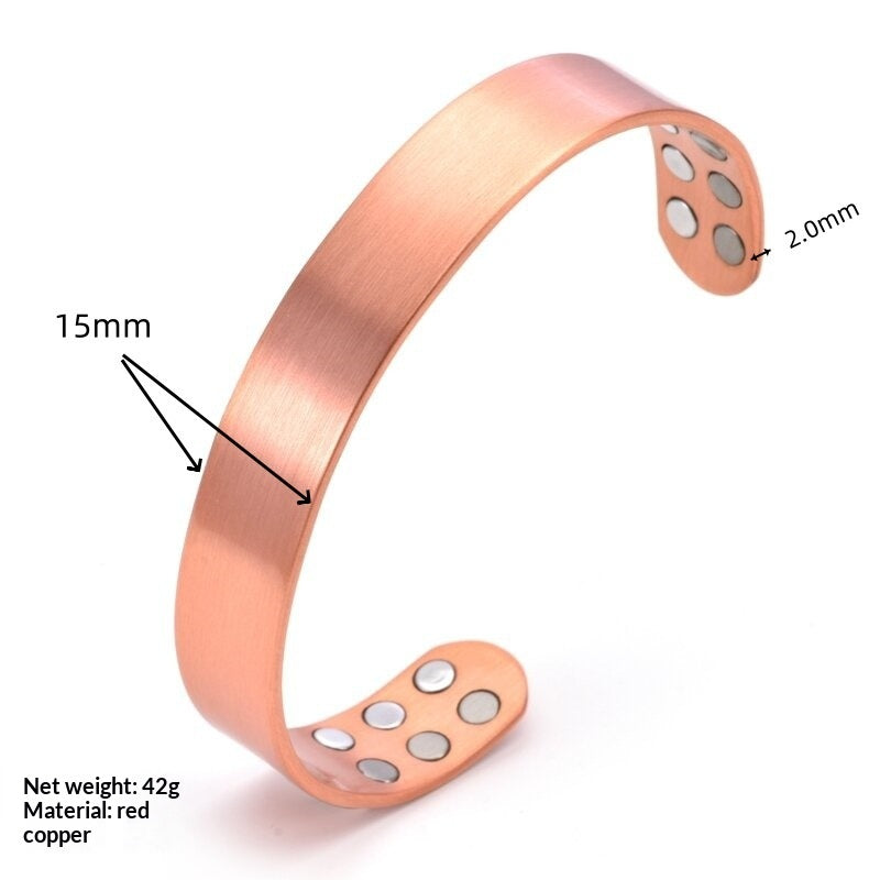 Red Copper Magnet Bracelet & Ring Set - Stylish Energy Jewelry