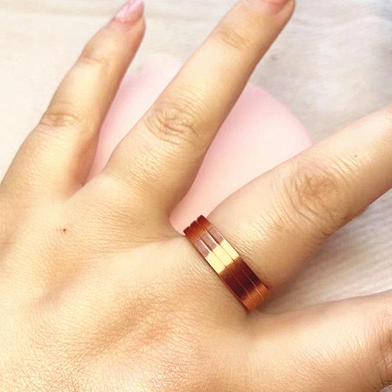 French-style Light-luxury Cats-eye Stone Copper Magnetic Ring