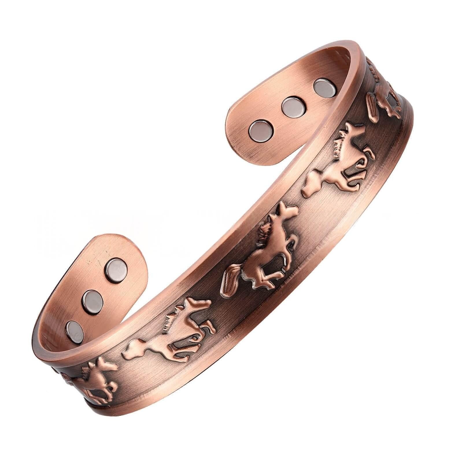 Small Horse Pure Copper Magnet Bracelet and Ring - Stylish Accessory