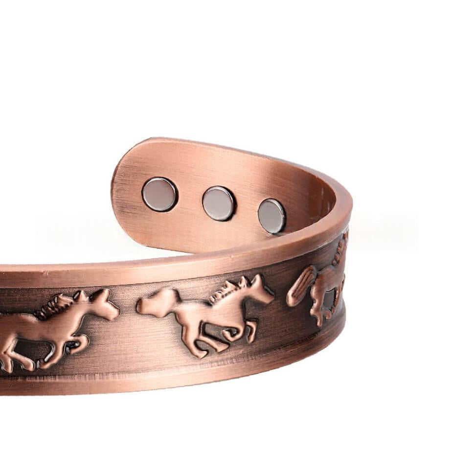 Small Horse Pure Copper Magnet Bracelet and Ring - Stylish Accessory