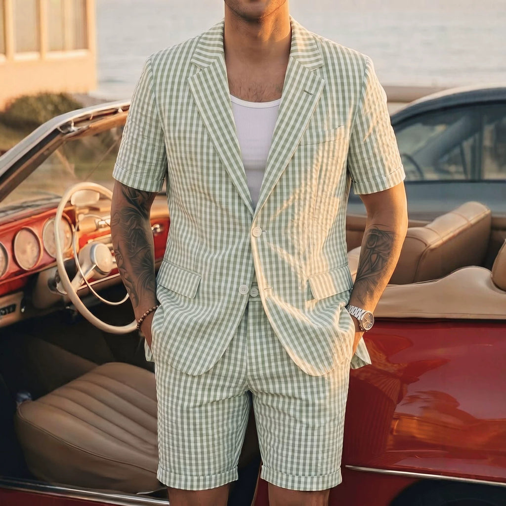 Mens Light Business-Casual Suit Set for Effortless Style