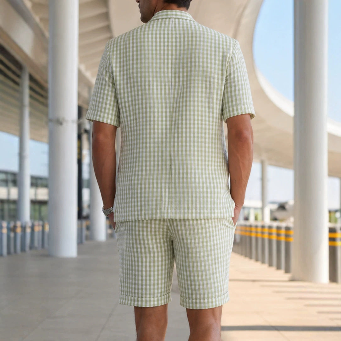 Mens Light Business-Casual Suit Set for Effortless Style