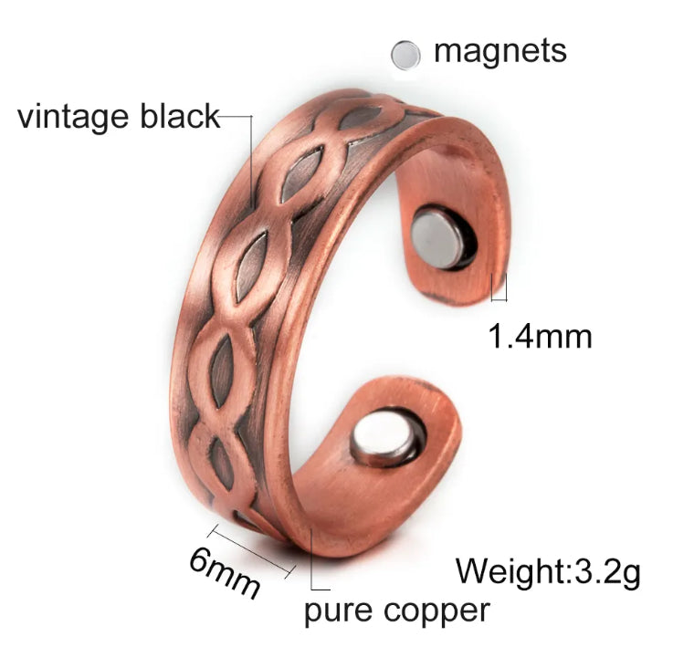 Pure Red Copper Ring - Colorfast Adjustable Opening