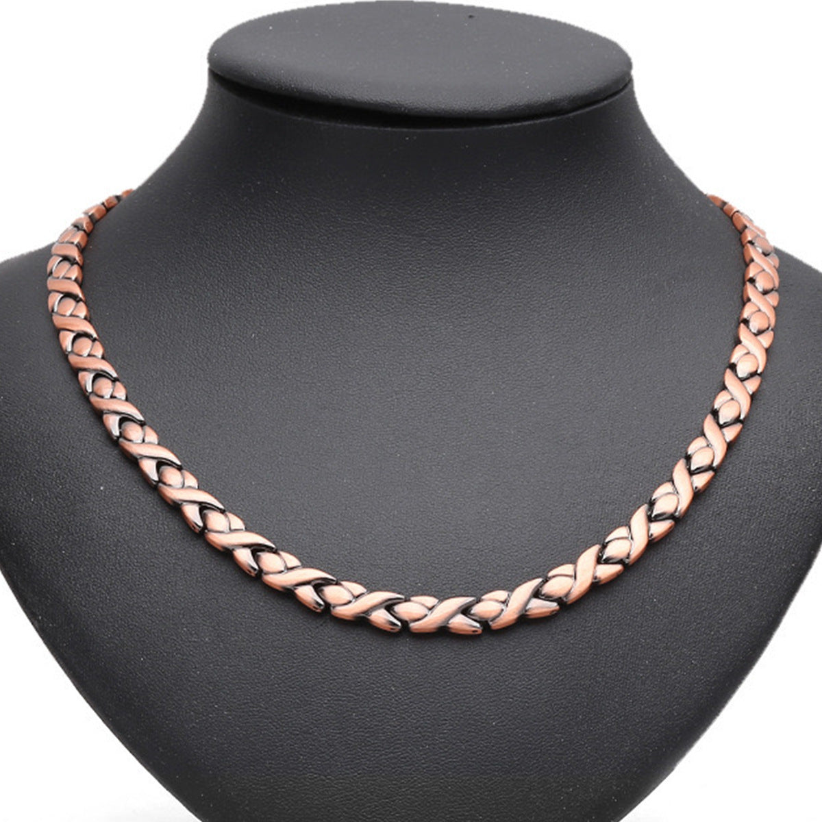 Unisex Red Copper Braided Necklace for Unique Style