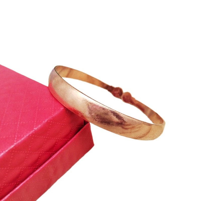 Handmade Brass and Copper Fu Character Garlic-head Bracelet