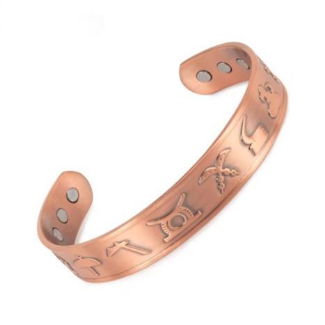 Retro Totem Magnet Red Copper Bracelet for Style & Wellness