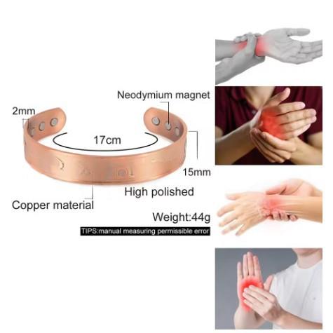 Retro Totem Magnet Red Copper Bracelet for Style & Wellness