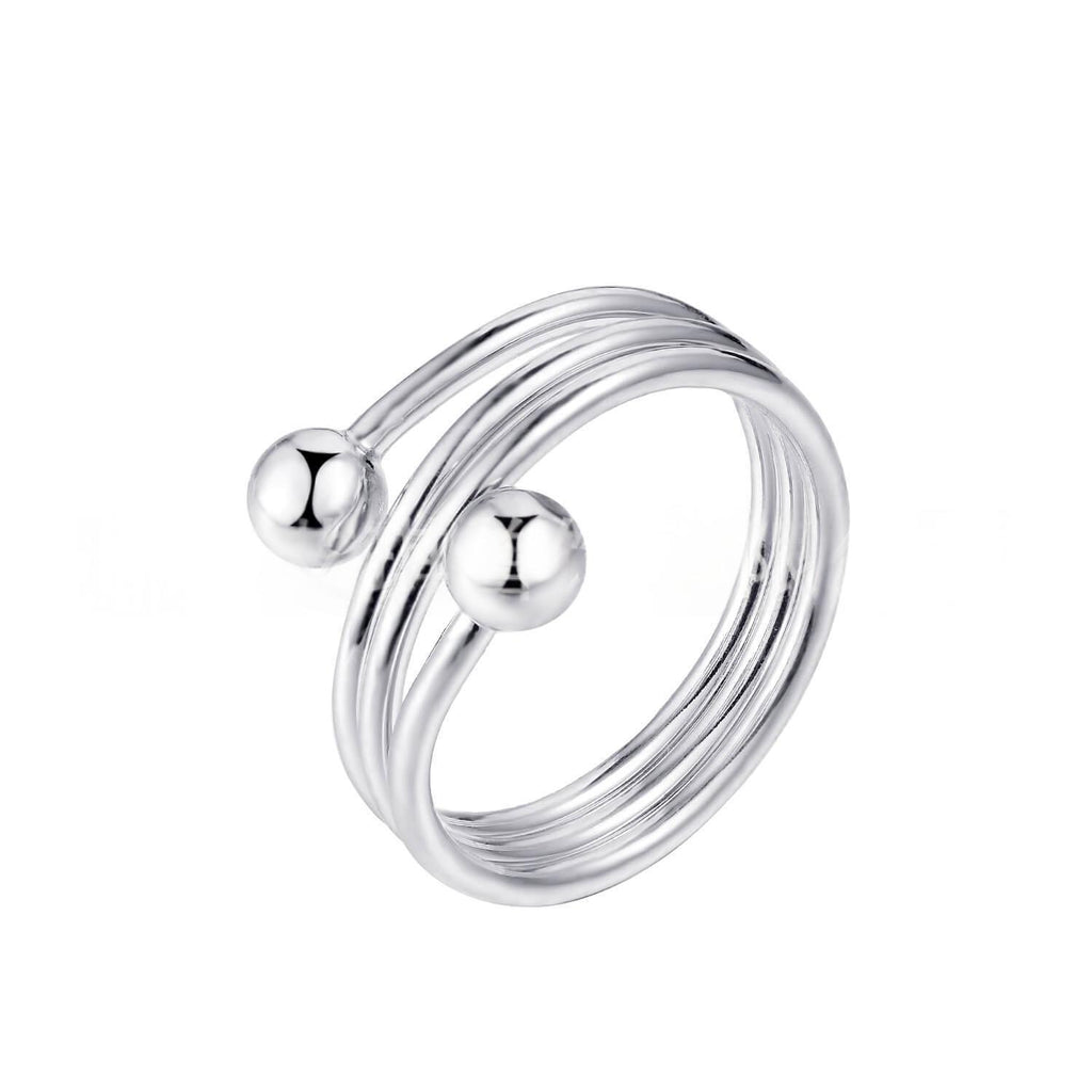 Red Copper Multi-layer Cross-round Bead Ring for Trendy Style