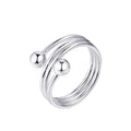 Red Copper Multi-layer Cross-round Bead Ring for Trendy Style