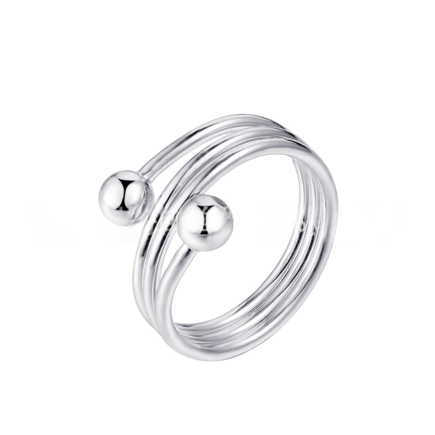 Red Copper Multi-layer Cross-round Bead Ring for Trendy Style