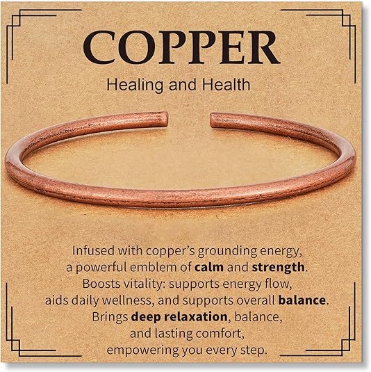 Simple Handmade Vintage Red Copper Open-Ended Bracelet