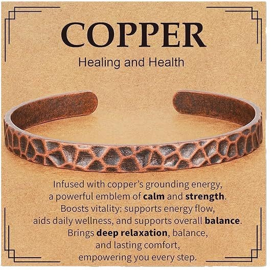 Simple Handmade Vintage Red Copper Open-Ended Bracelet