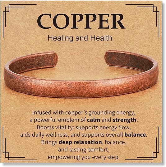 Simple Handmade Vintage Red Copper Open-Ended Bracelet