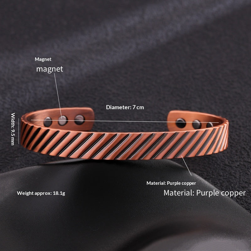 Antique Bronze Brushed Magnet Bracelet for Timeless Style