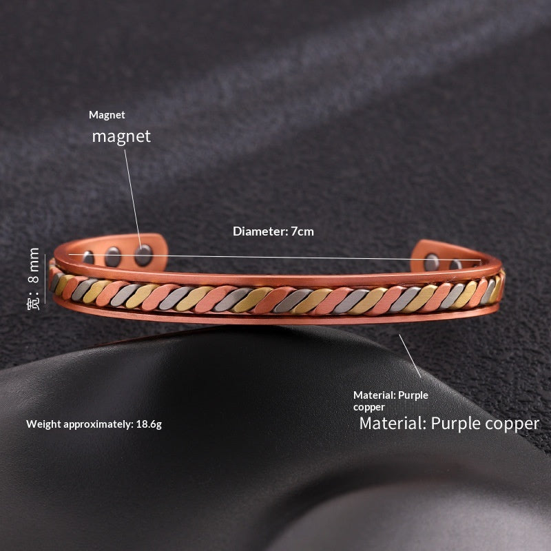 Antique Bronze Brushed Magnet Bracelet for Timeless Style