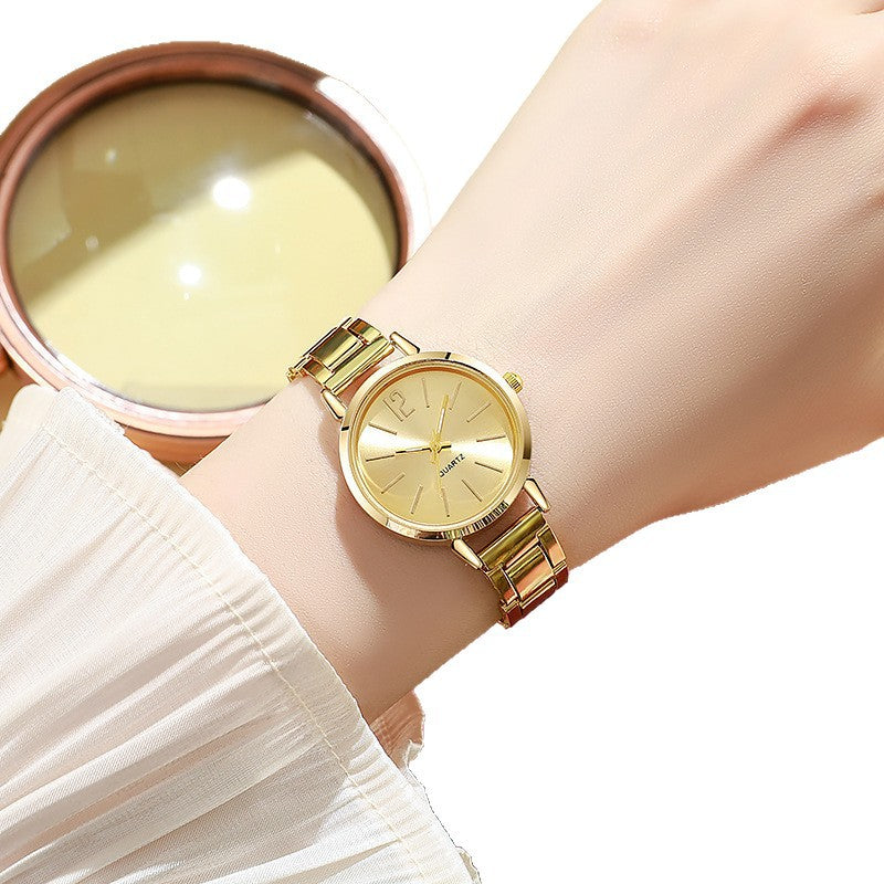 Womens Gold-Plated Steel-Strap Quartz Watch - Stylish & Durable