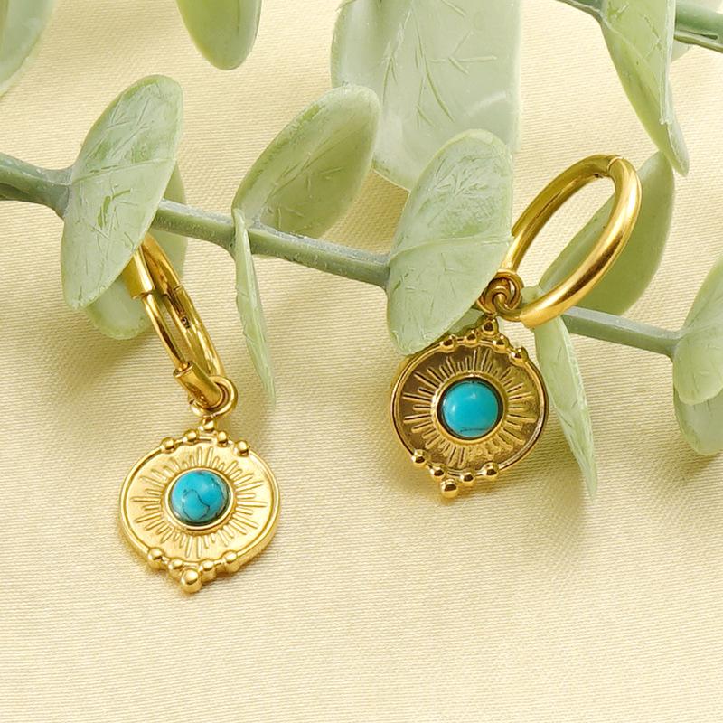 Stylish Round Blue Turquoise Earrings for Every Occasion