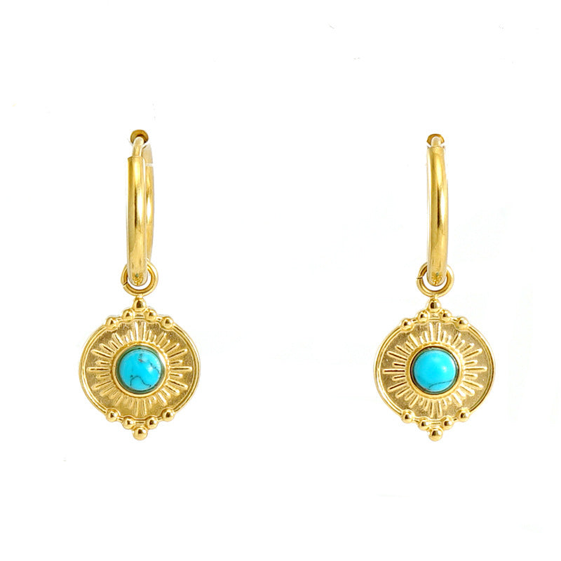 Stylish Round Blue Turquoise Earrings for Every Occasion