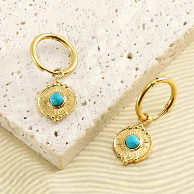 Stylish Round Blue Turquoise Earrings for Every Occasion