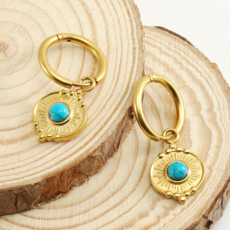 Stylish Round Blue Turquoise Earrings for Every Occasion