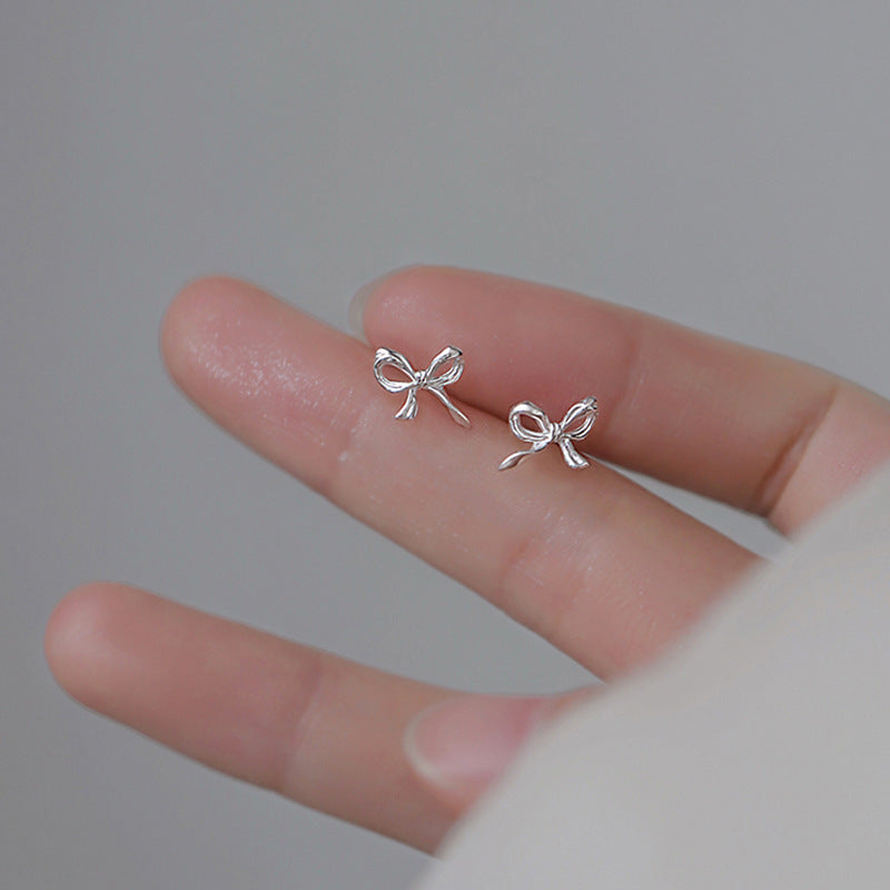 Minimalist Cool-style Bow Stud Earrings for Women