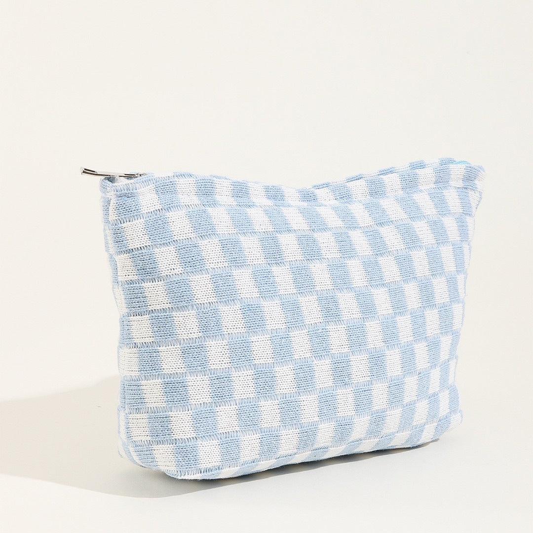 Large-capacity Yarn Checkerboard Makeup Bag | Toiletry Bag