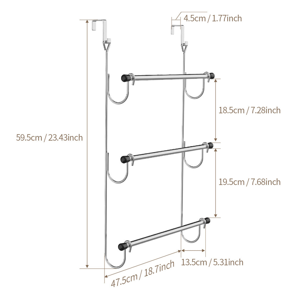 Drill-free Three-tier Door Towel Rack for Sweat Towels
