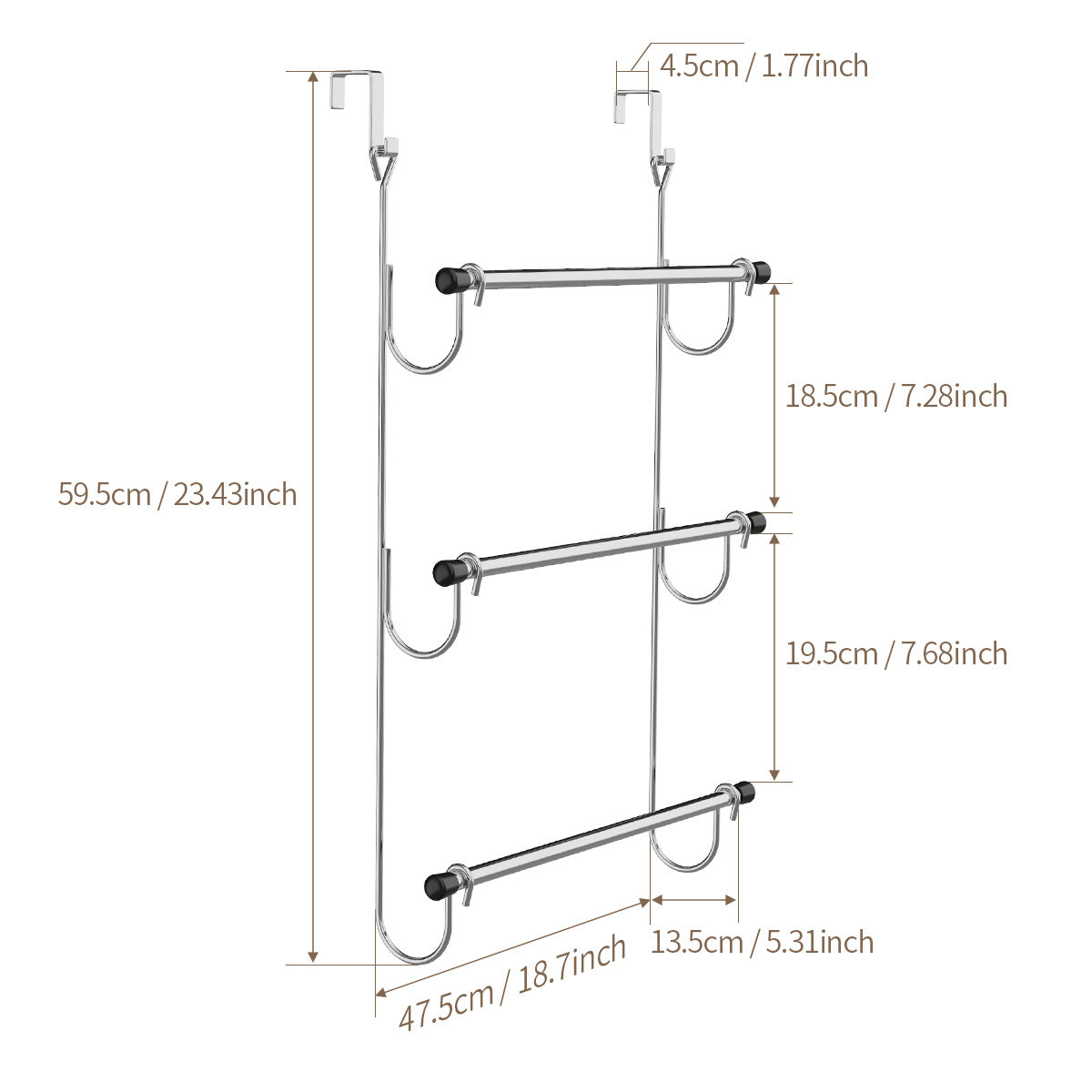 Drill-free Three-tier Door Towel Rack for Sweat Towels